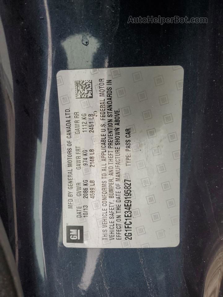 2014 Chevrolet Camaro Lt Blue vin: 2G1FC1E34E9195827