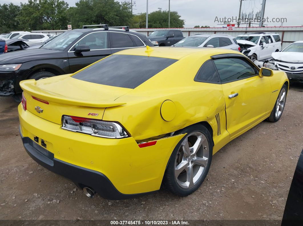 2014 Chevrolet Camaro 2lt Yellow vin: 2G1FC1E36E9244252