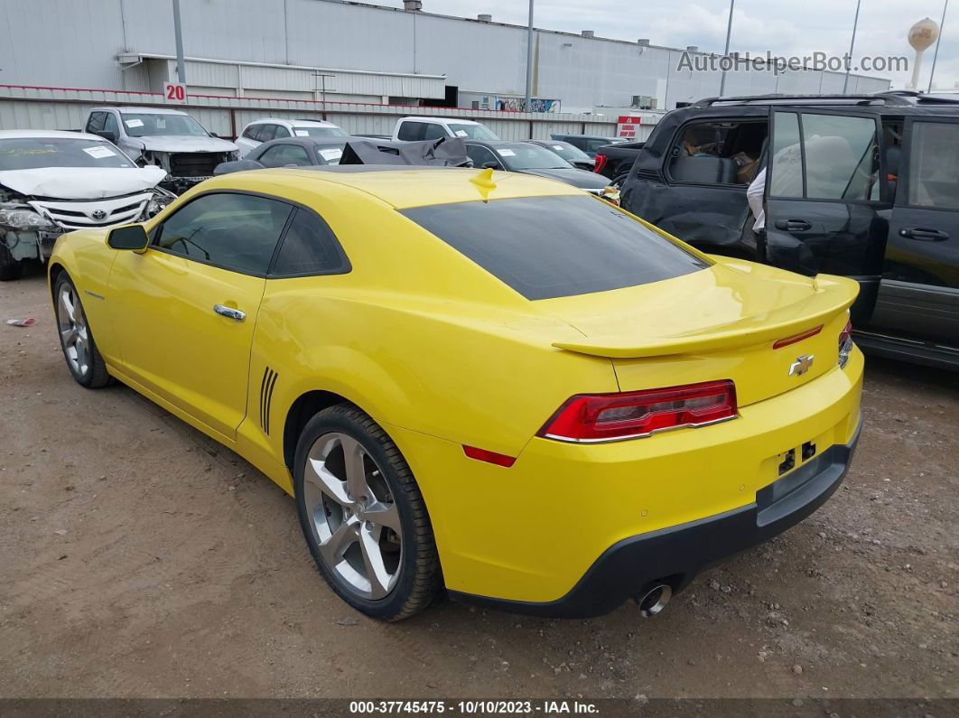 2014 Chevrolet Camaro 2lt Yellow vin: 2G1FC1E36E9244252