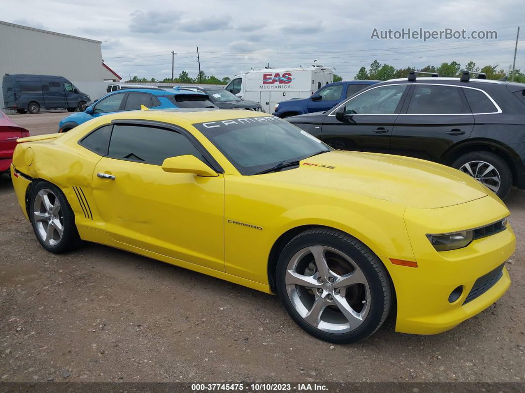 2014 Chevrolet Camaro 2lt Yellow vin: 2G1FC1E36E9244252