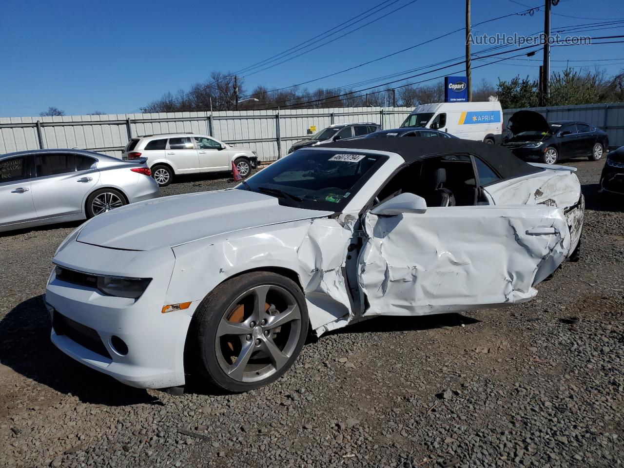 2014 Chevrolet Camaro Lt White vin: 2G1FC3D34E9158421