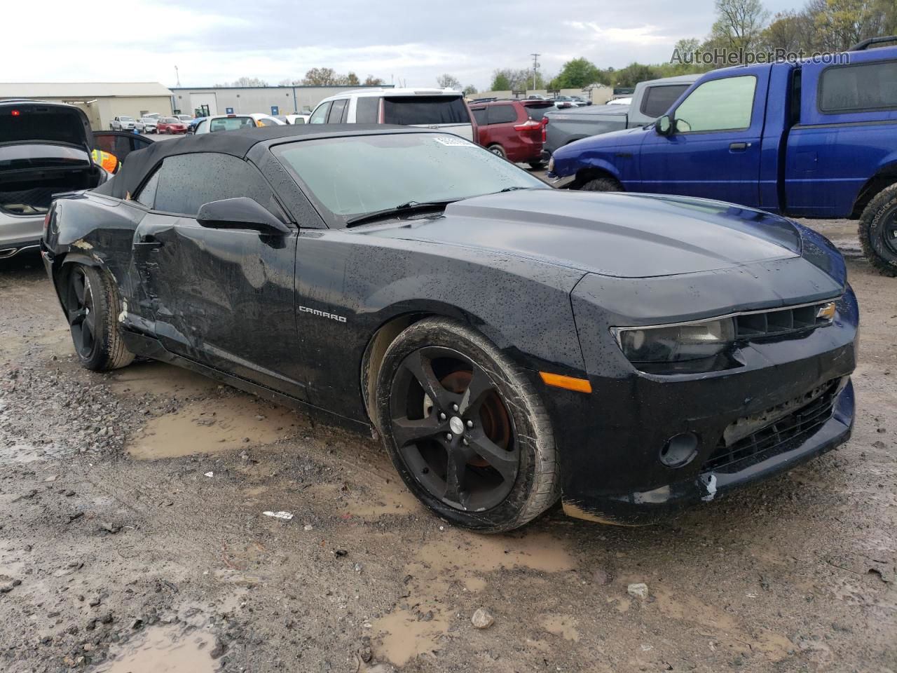 2014 Chevrolet Camaro Lt Black vin: 2G1FC3D39E9197697