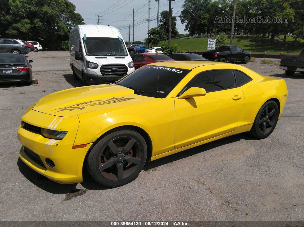 2015 Chevrolet Camaro 1lt Yellow vin: 2G1FD1E36F9190627