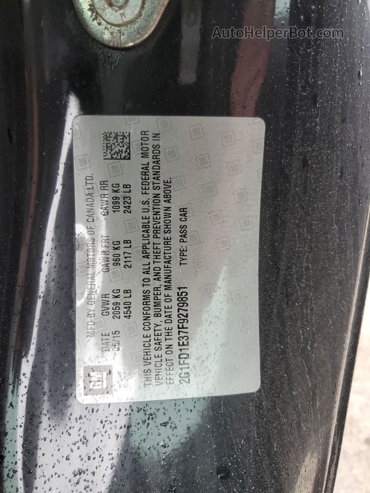 2015 Chevrolet Camaro Lt Черный vin: 2G1FD1E37F9279851