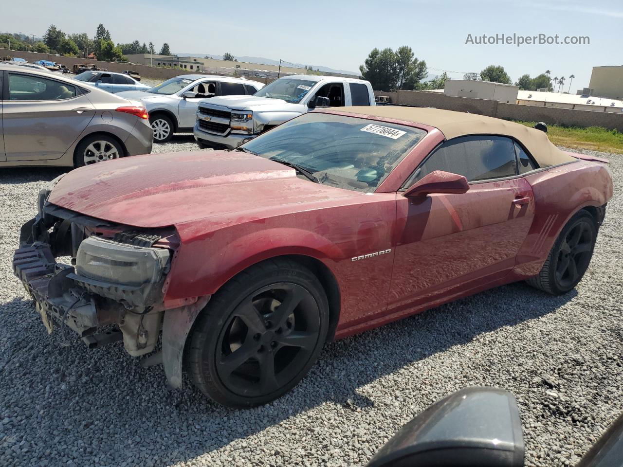 2015 Chevrolet Camaro Lt Burgundy vin: 2G1FD3D38F9239145