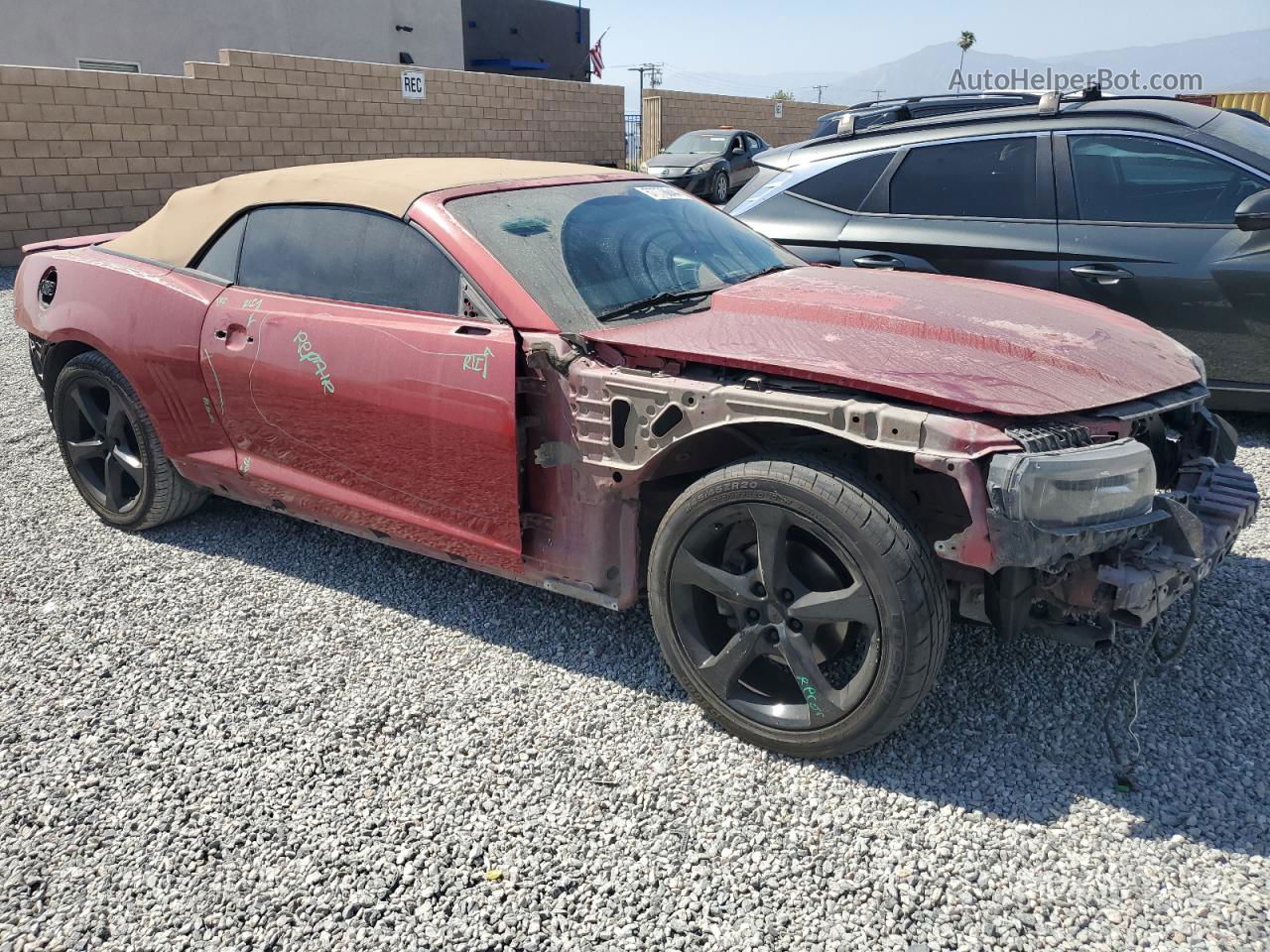 2015 Chevrolet Camaro Lt Burgundy vin: 2G1FD3D38F9239145