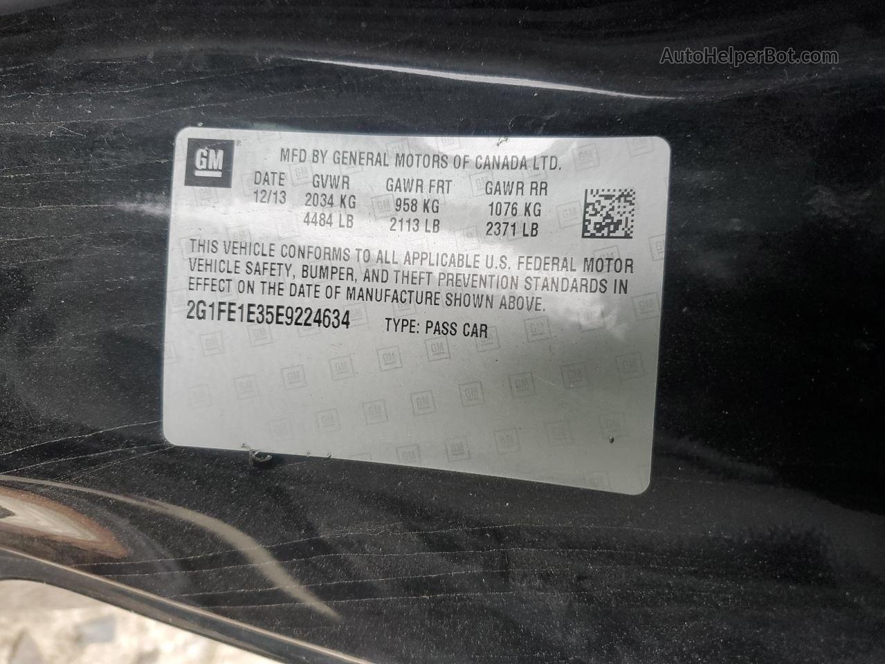 2014 Chevrolet Camaro Ls Черный vin: 2G1FE1E35E9224634