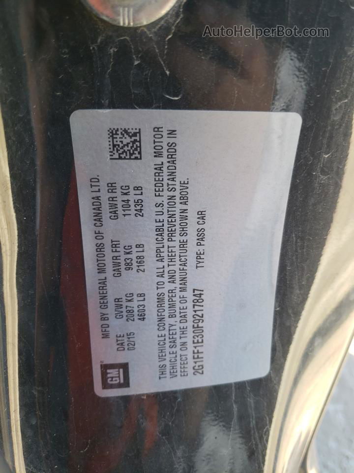 2015 Chevrolet Camaro Lt Black vin: 2G1FF1E30F9217847