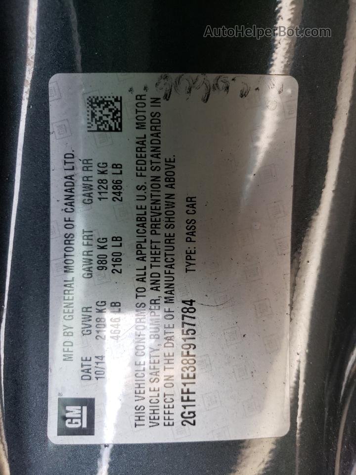 2015 Chevrolet Camaro Lt Black vin: 2G1FF1E38F9157784
