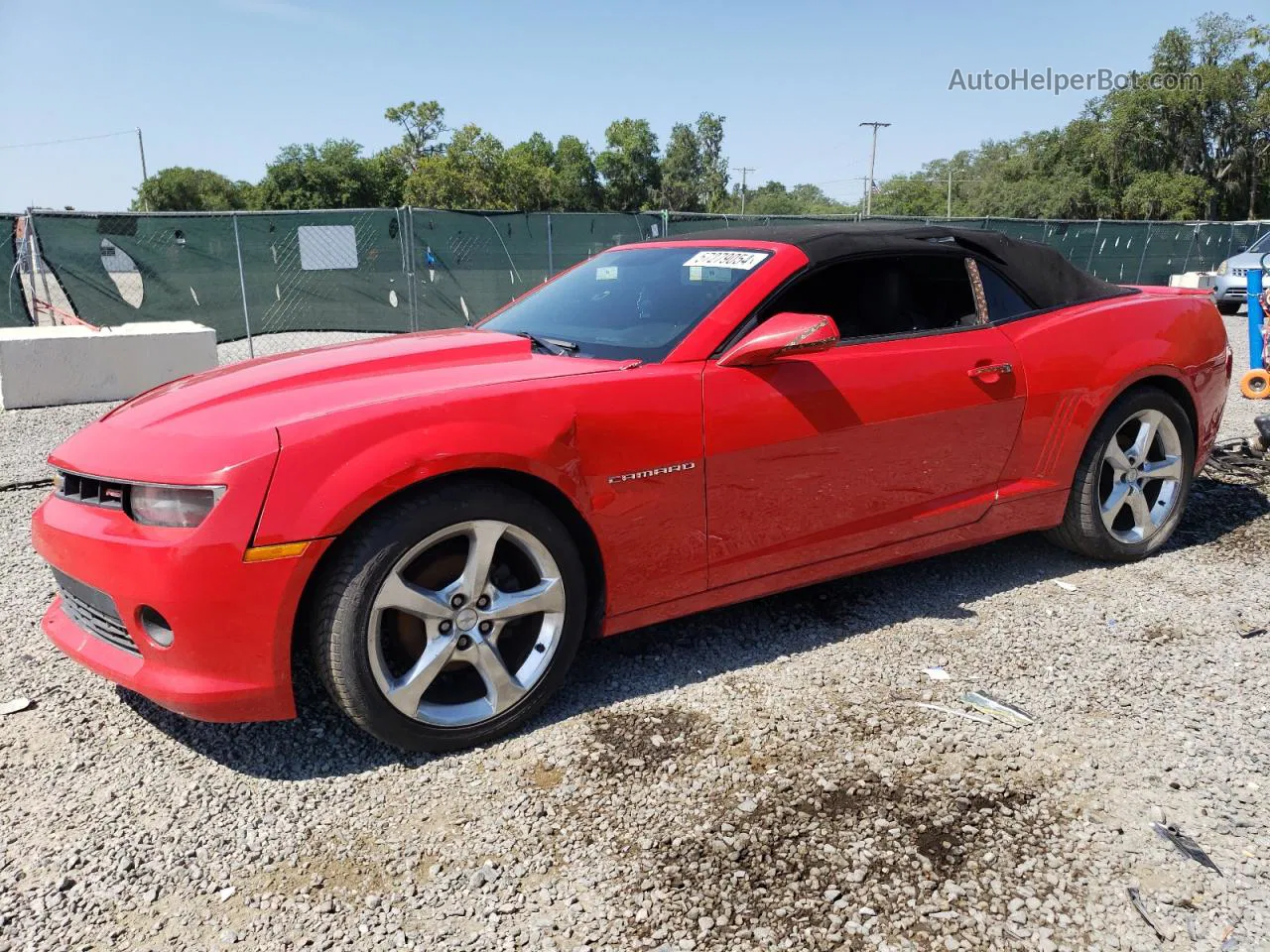 2015 Chevrolet Camaro Lt Red vin: 2G1FF3D30F9157940