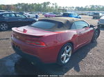 2015 Chevrolet Camaro 2lt Red vin: 2G1FF3D39F9203720