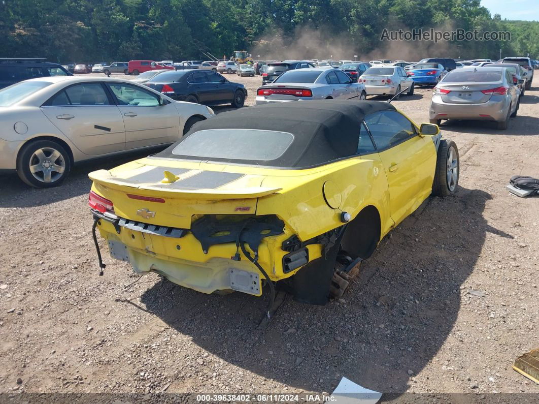 2014 Chevrolet Camaro 2lt Yellow vin: 2G1FG3D3XE9164101