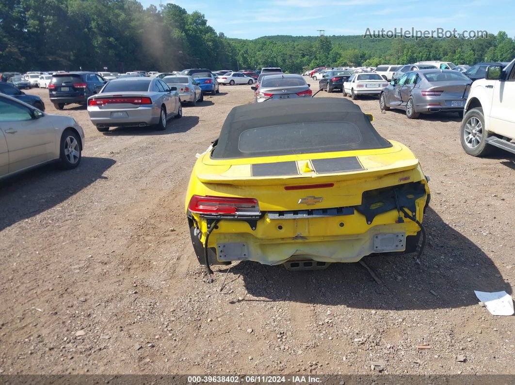 2014 Chevrolet Camaro 2lt Yellow vin: 2G1FG3D3XE9164101