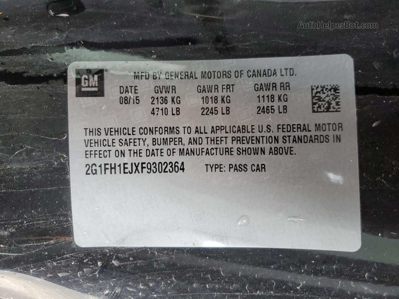 2015 Chevrolet Camaro Ss Черный vin: 2G1FH1EJXF9302364