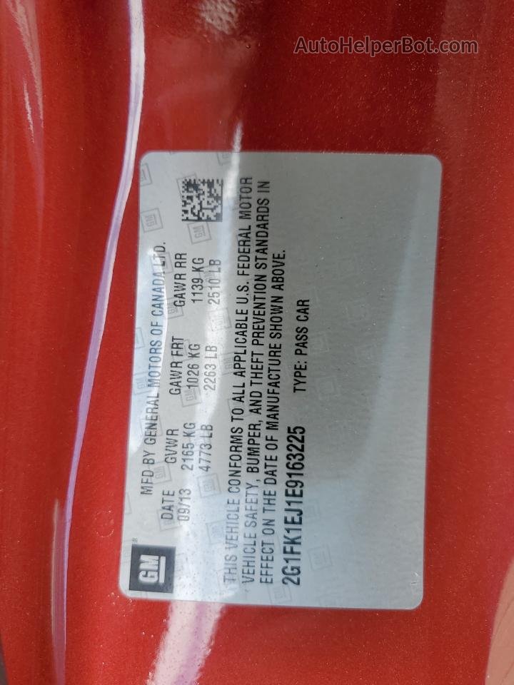 2014 Chevrolet Camaro 2ss Red vin: 2G1FK1EJ1E9163225