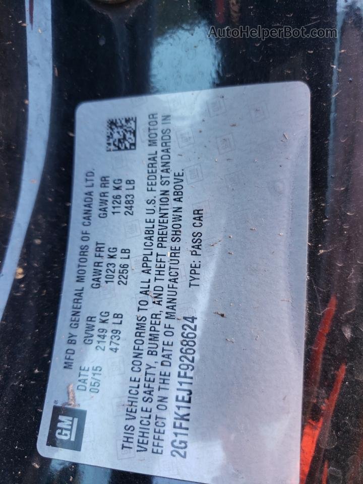 2015 Chevrolet Camaro 2ss Black vin: 2G1FK1EJ1F9268624