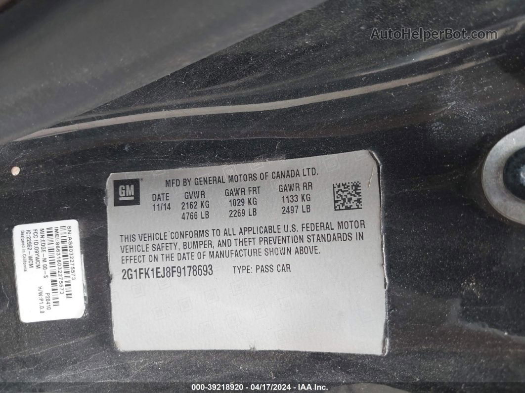 2015 Chevrolet Camaro 2ss Black vin: 2G1FK1EJ8F9178693