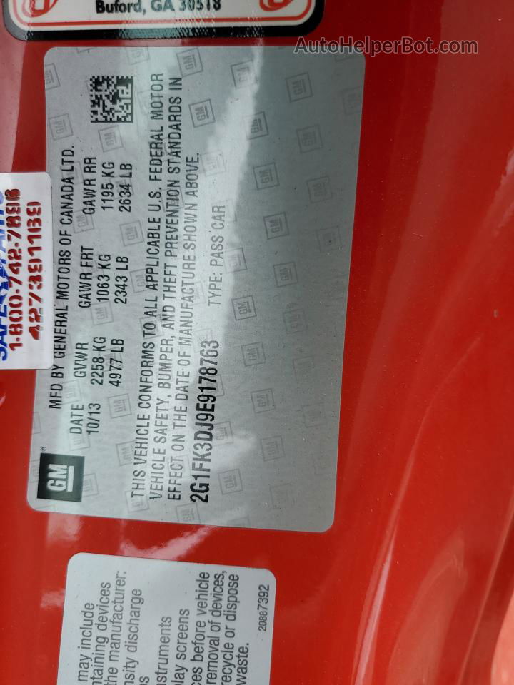 2014 Chevrolet Camaro 2ss Red vin: 2G1FK3DJ9E9178763