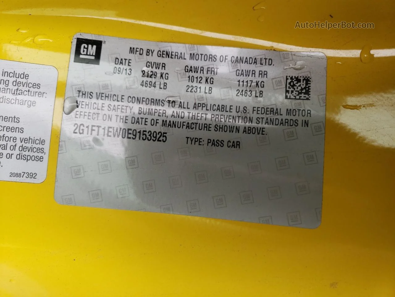 2014 Chevrolet Camaro 2ss Yellow vin: 2G1FT1EW0E9153925