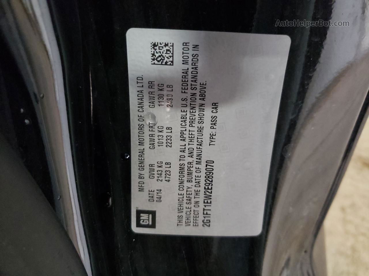 2014 Chevrolet Camaro 2ss Black vin: 2G1FT1EW2E9289070