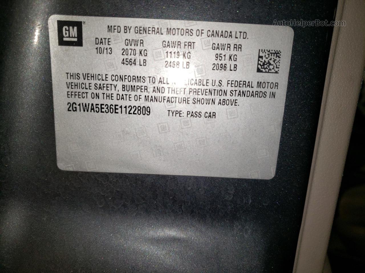 2014 Chevrolet Impala Limited Ls Black vin: 2G1WA5E36E1122809