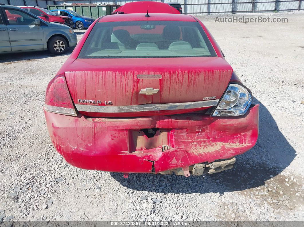 2009 Chevrolet Impala Ls Red vin: 2G1WB57K891161425