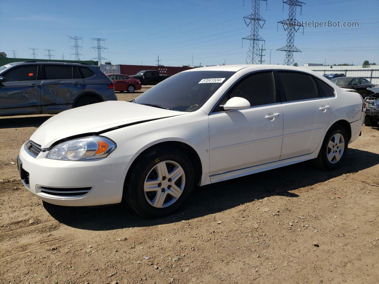 2009 Chevrolet Impala Ls White vin: 2G1WB57KX91284918