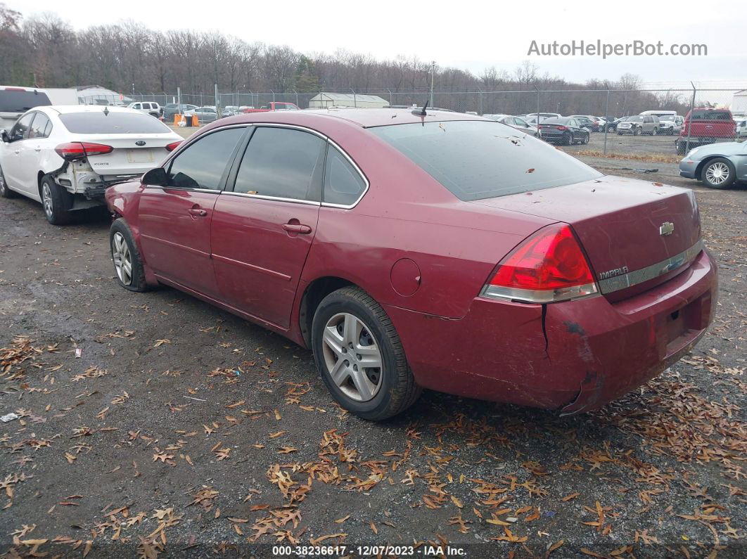 2006 Chevrolet Impala Ls Red vin: 2G1WB58K069190963