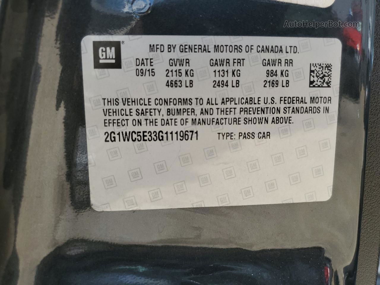 2016 Chevrolet Impala Limited Ltz Black vin: 2G1WC5E33G1119671