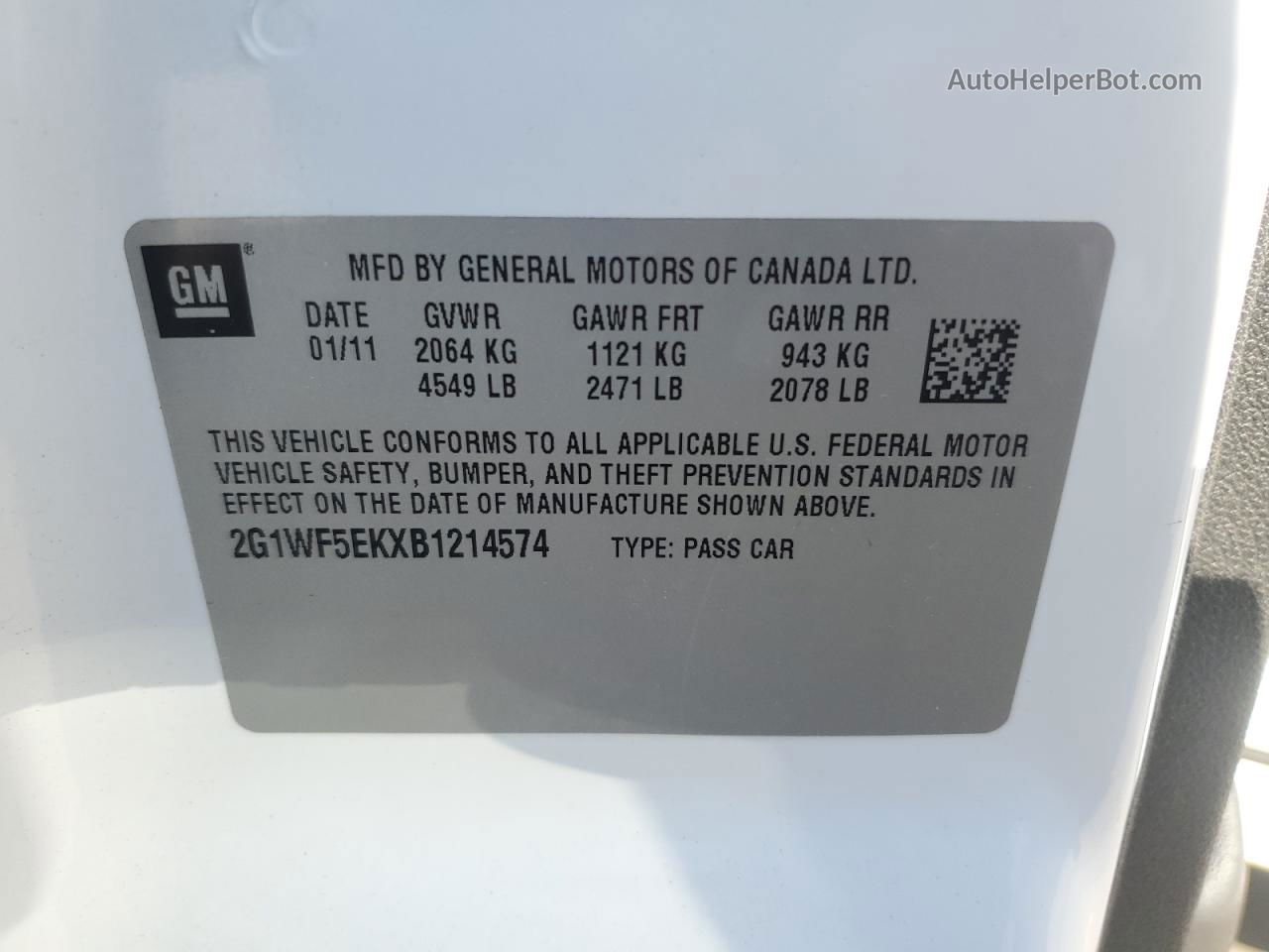 2011 Chevrolet Impala Ls Silver vin: 2G1WF5EKXB1214574
