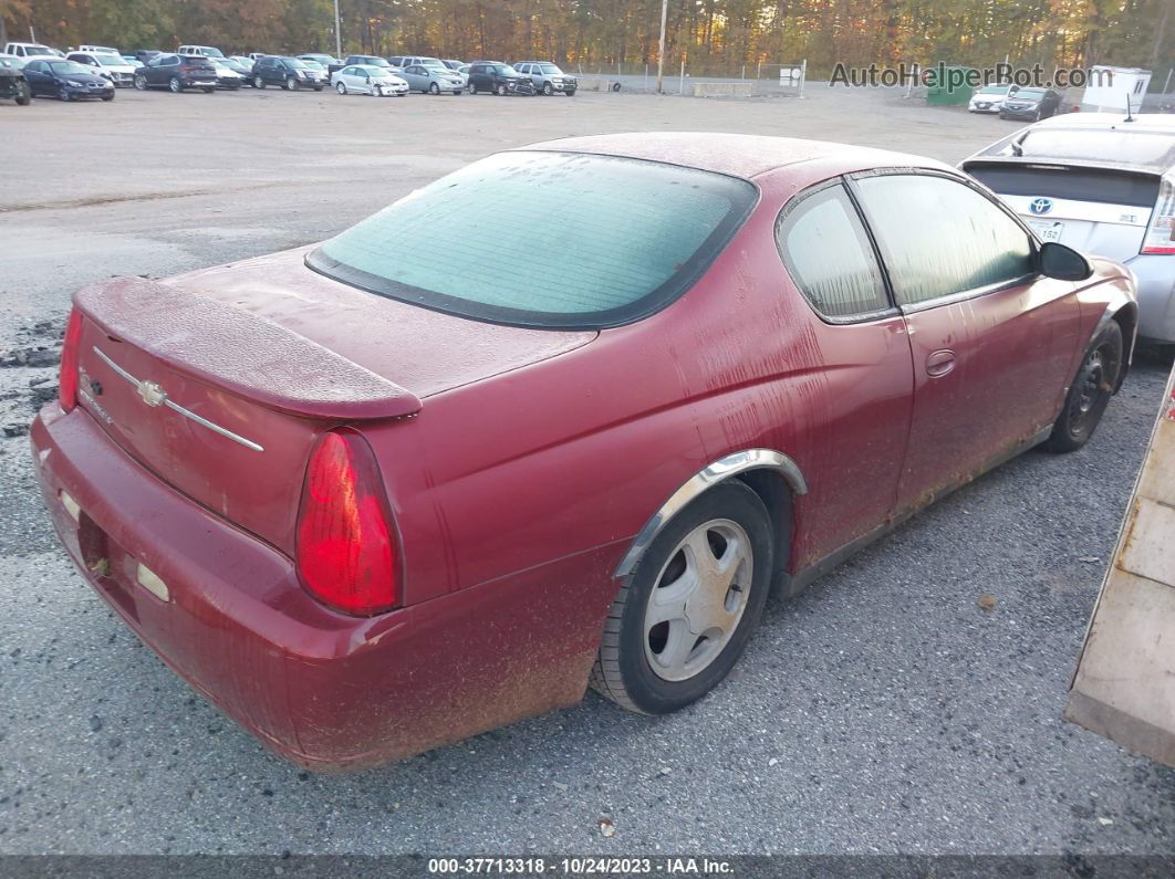 2006 Chevrolet Monte Carlo Ls Red vin: 2G1WJ15K169169894