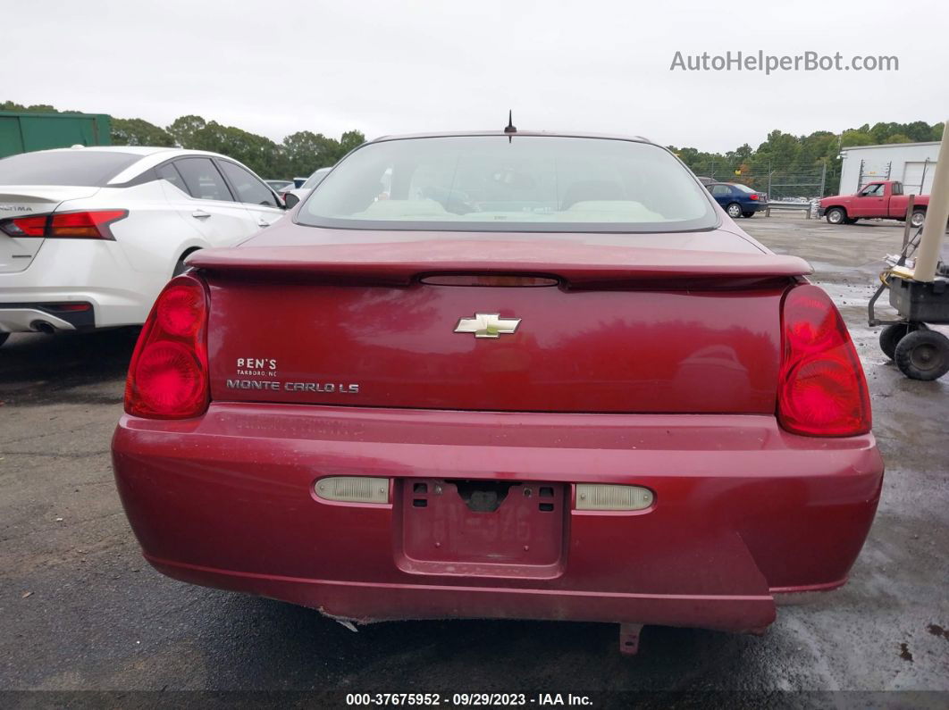 2006 Chevrolet Monte Carlo Ls Burgundy vin: 2G1WJ15K769344410