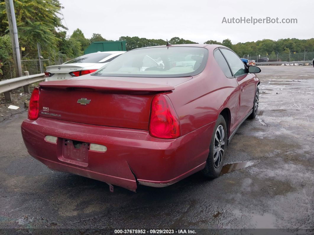 2006 Chevrolet Monte Carlo Ls Burgundy vin: 2G1WJ15K769344410