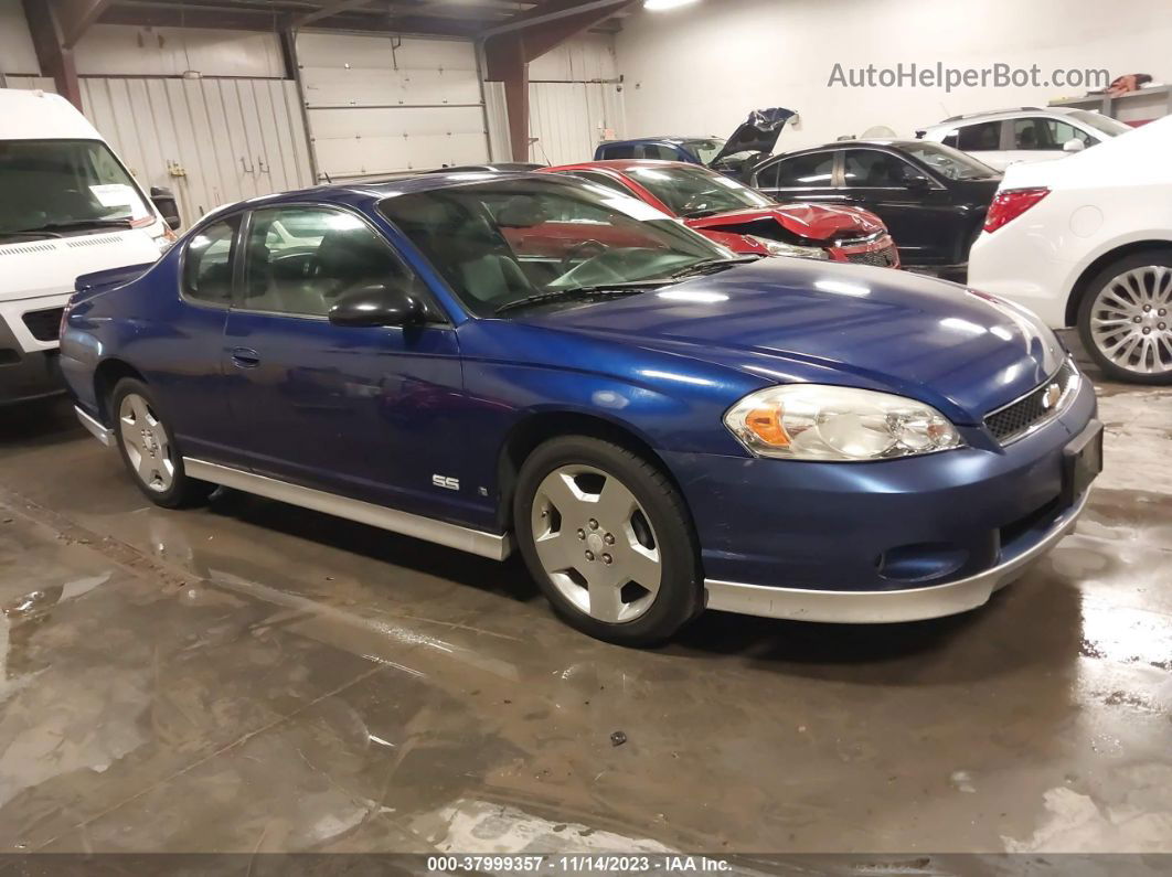 2006 Chevrolet Monte Carlo Ss Blue vin: 2G1WL15C069371127