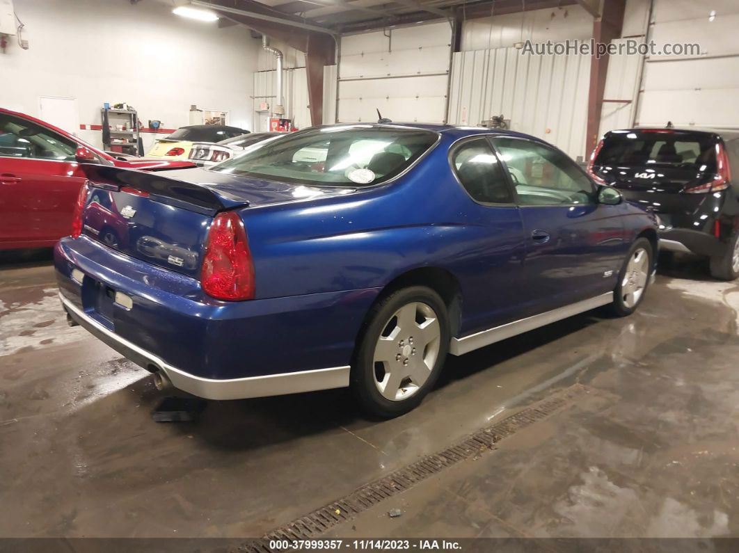 2006 Chevrolet Monte Carlo Ss Blue vin: 2G1WL15C069371127