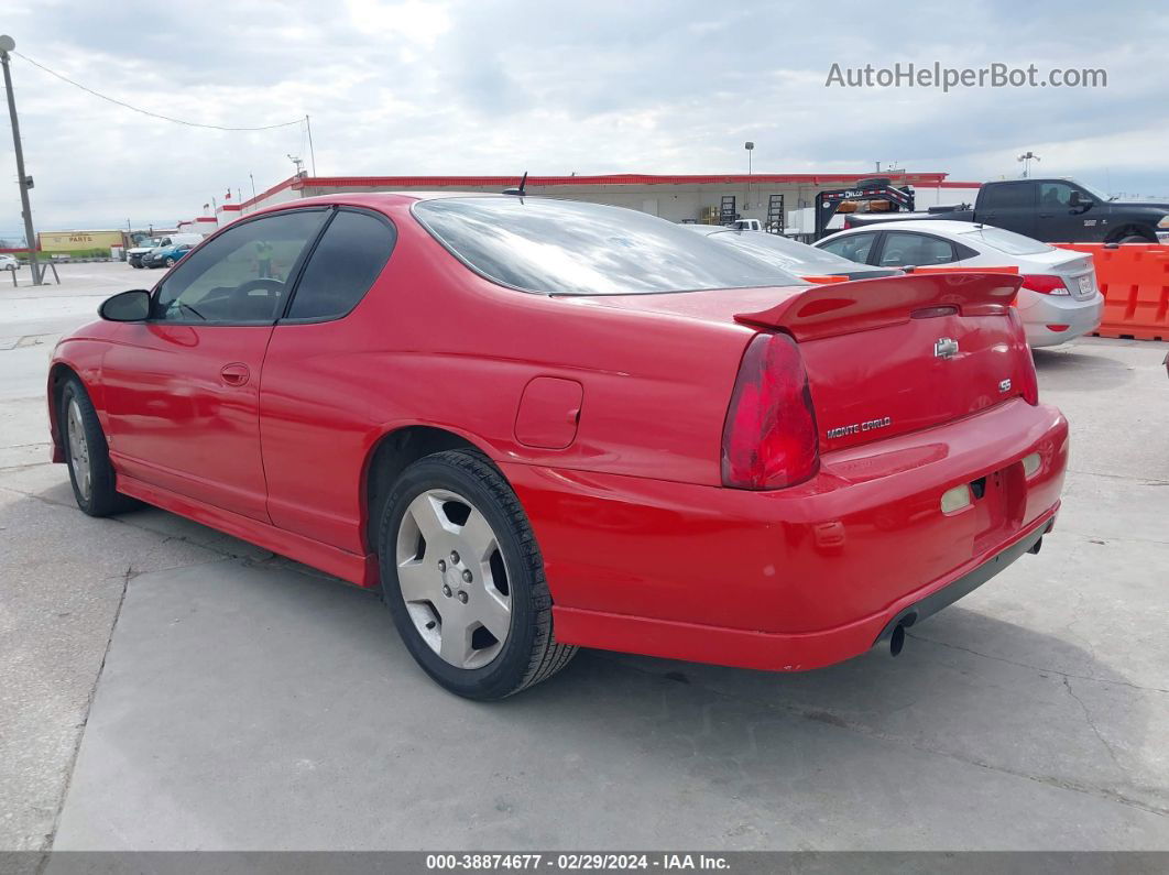 2006 Chevrolet Monte Carlo Ss Красный vin: 2G1WL15C869353720