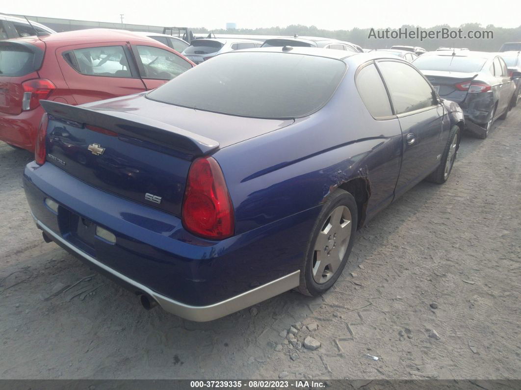 2006 Chevrolet Monte Carlo Ss Blue vin: 2G1WL15C969362801