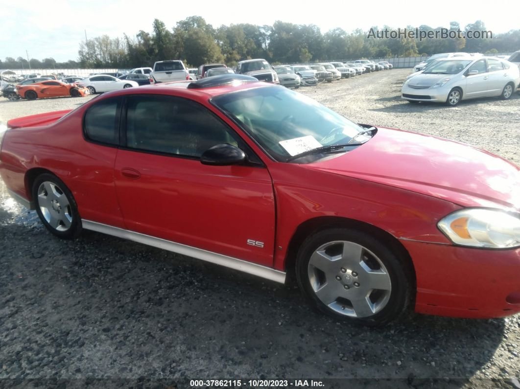 2006 Chevrolet Monte Carlo Ss Red vin: 2G1WL16C169346879