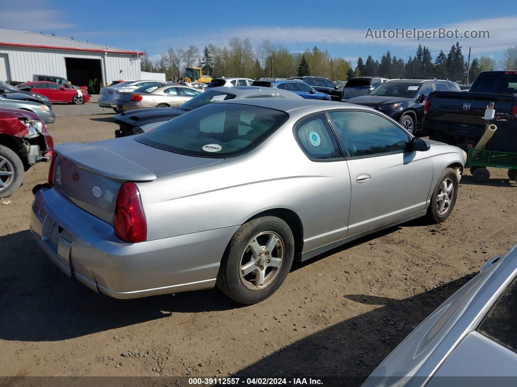 2006 Chevrolet Monte Carlo Lt Серебряный vin: 2G1WM15K369204538