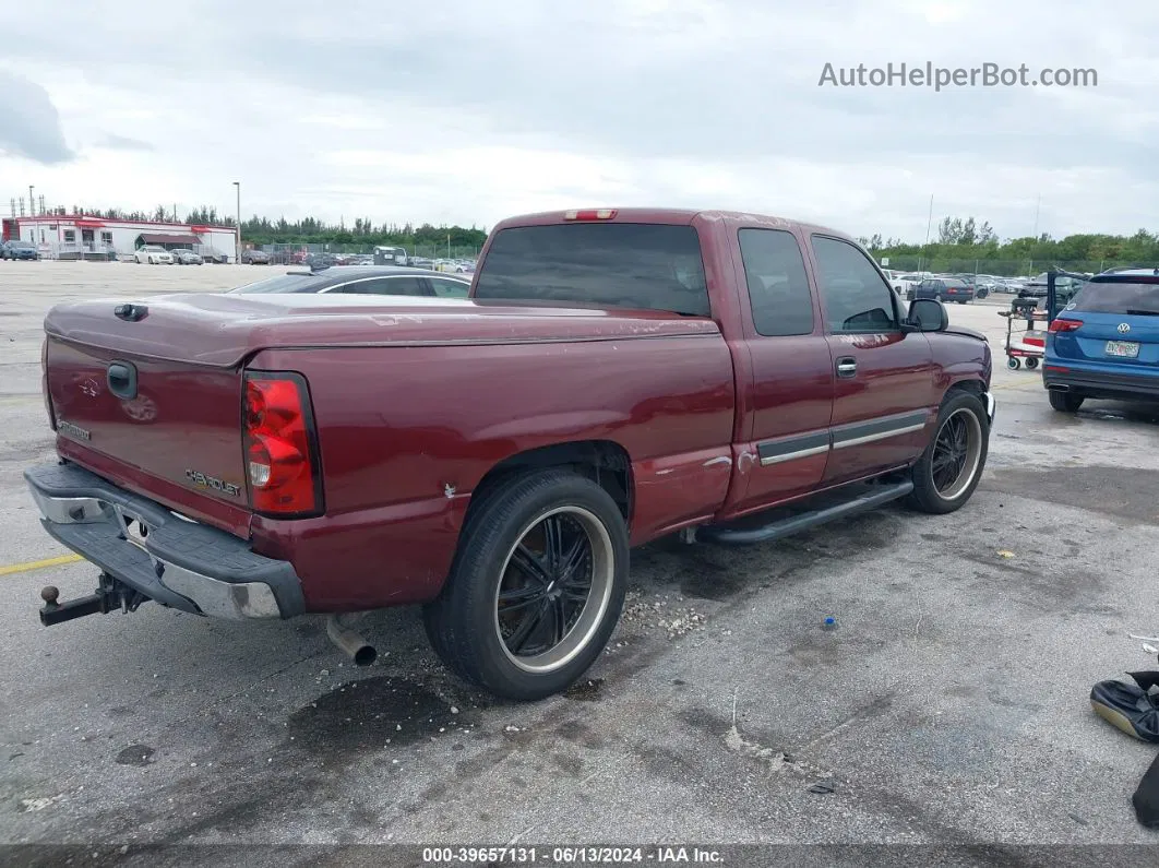 2003 Chevrolet Silverado 1500 Ls Maroon vin: 2GCEC19V031394206