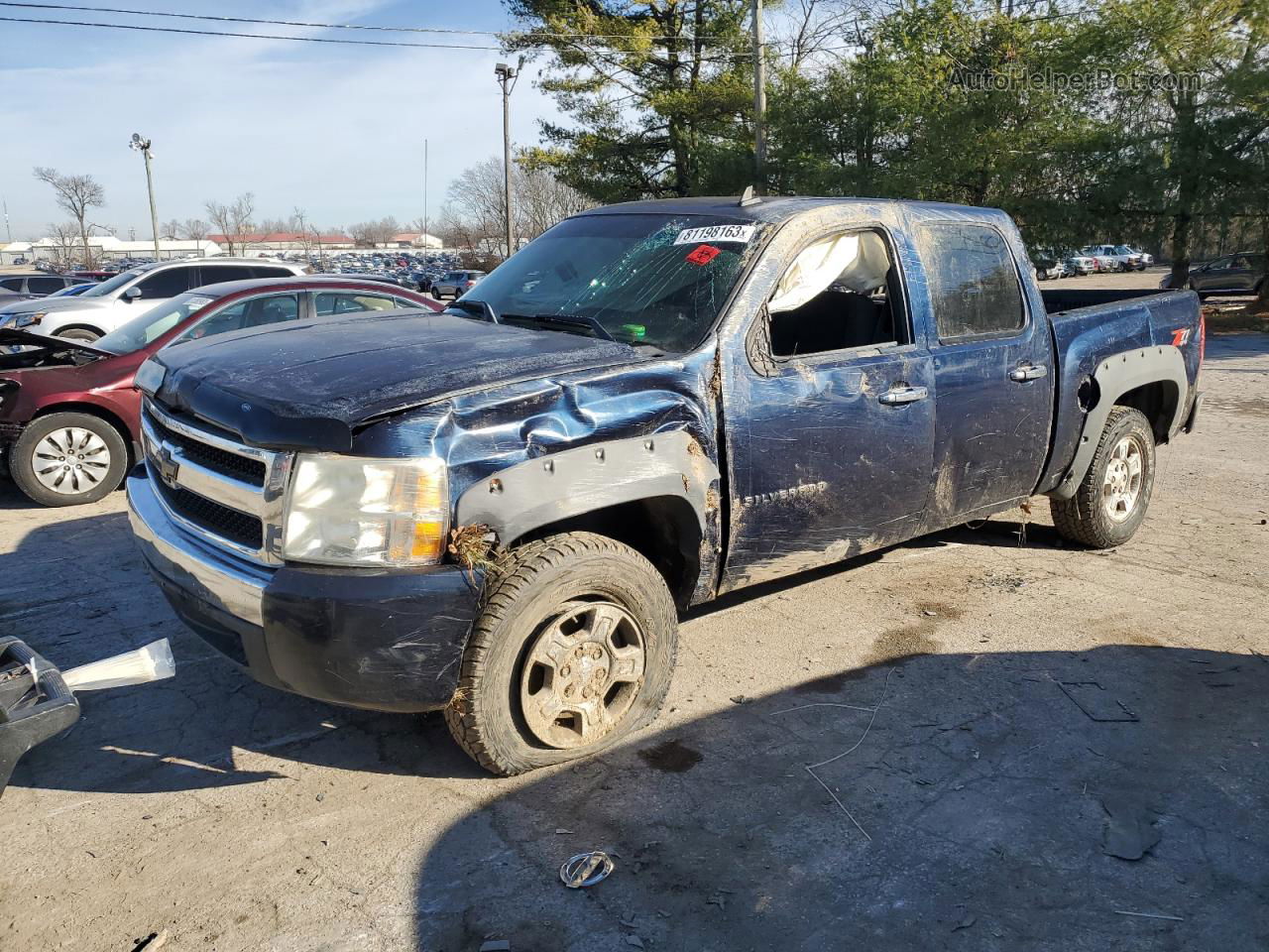 2008 Chevrolet Silverado K1500 Синий vin: 2GCEK13M581118534