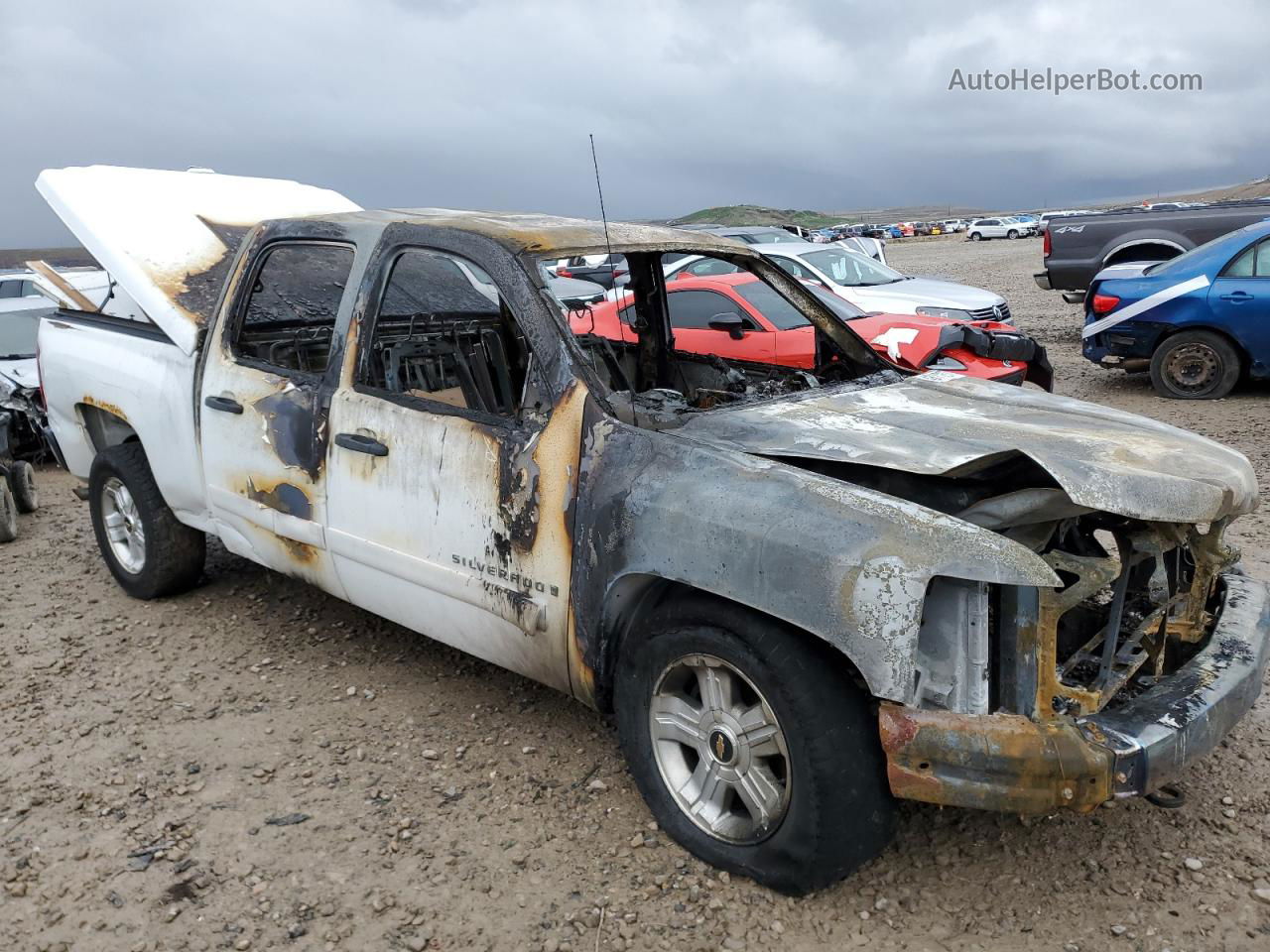 2008 Chevrolet Silverado K1500 White vin: 2GCEK13M681187233