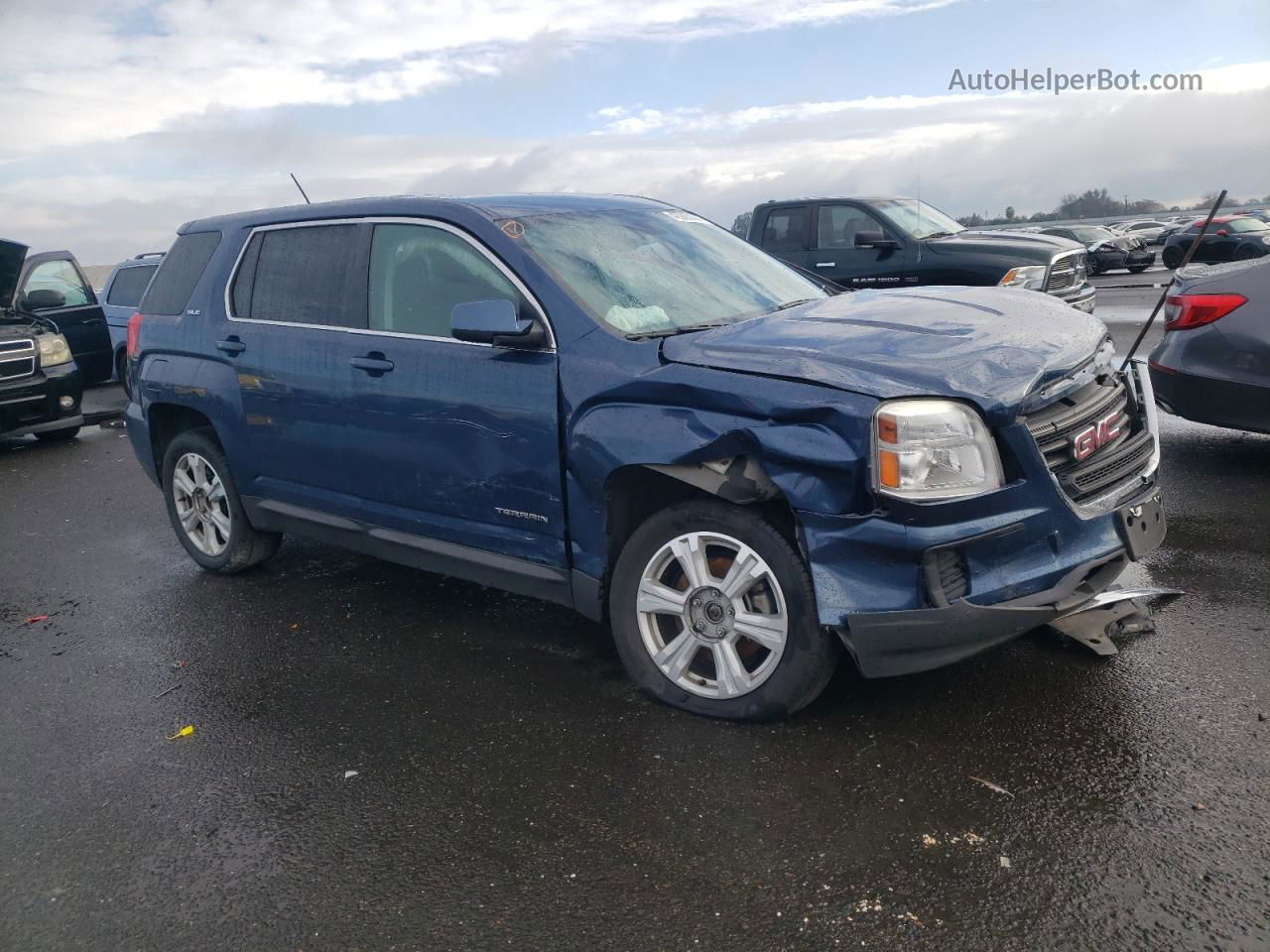 2017 Gmc Terrain Sle Синий vin: 2GKALMEK3H6156473