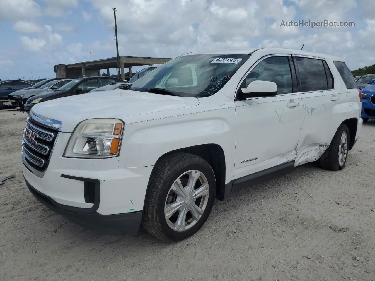 2017 Gmc Terrain Sle White vin: 2GKALMEK8H6117314