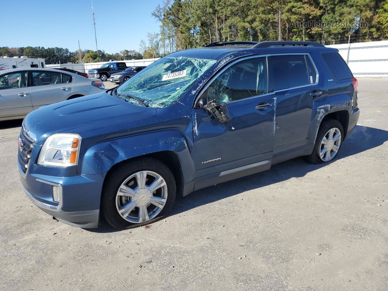 2017 Gmc Terrain Sle Синий vin: 2GKALNEK6H6120377