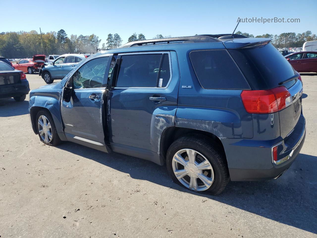 2017 Gmc Terrain Sle Синий vin: 2GKALNEK6H6120377