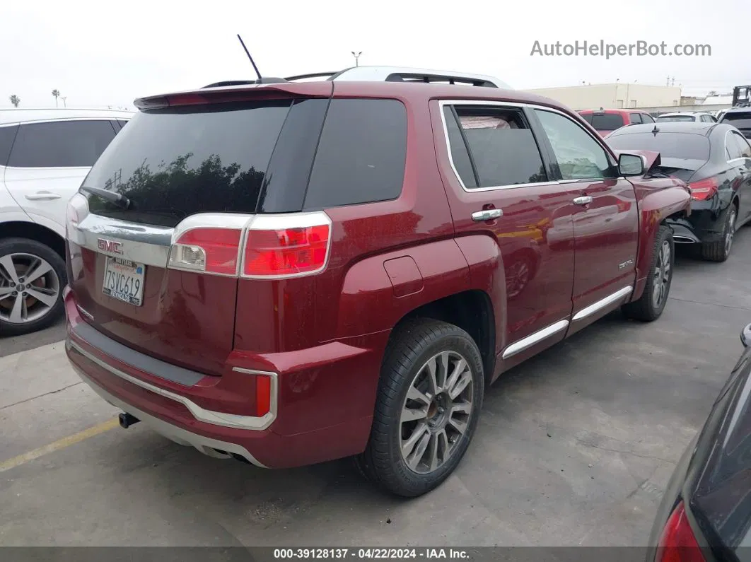 2016 Gmc Terrain Denali Бордовый vin: 2GKFLRE36G6260689