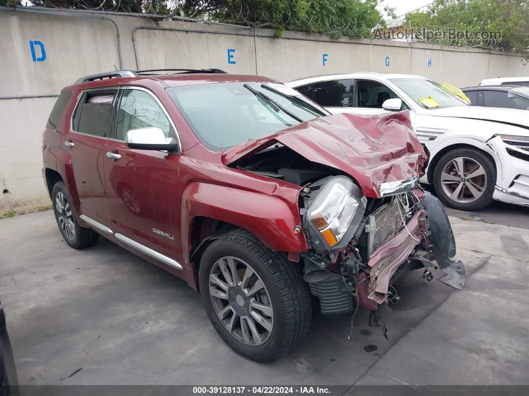 2016 Gmc Terrain Denali Бордовый vin: 2GKFLRE36G6260689