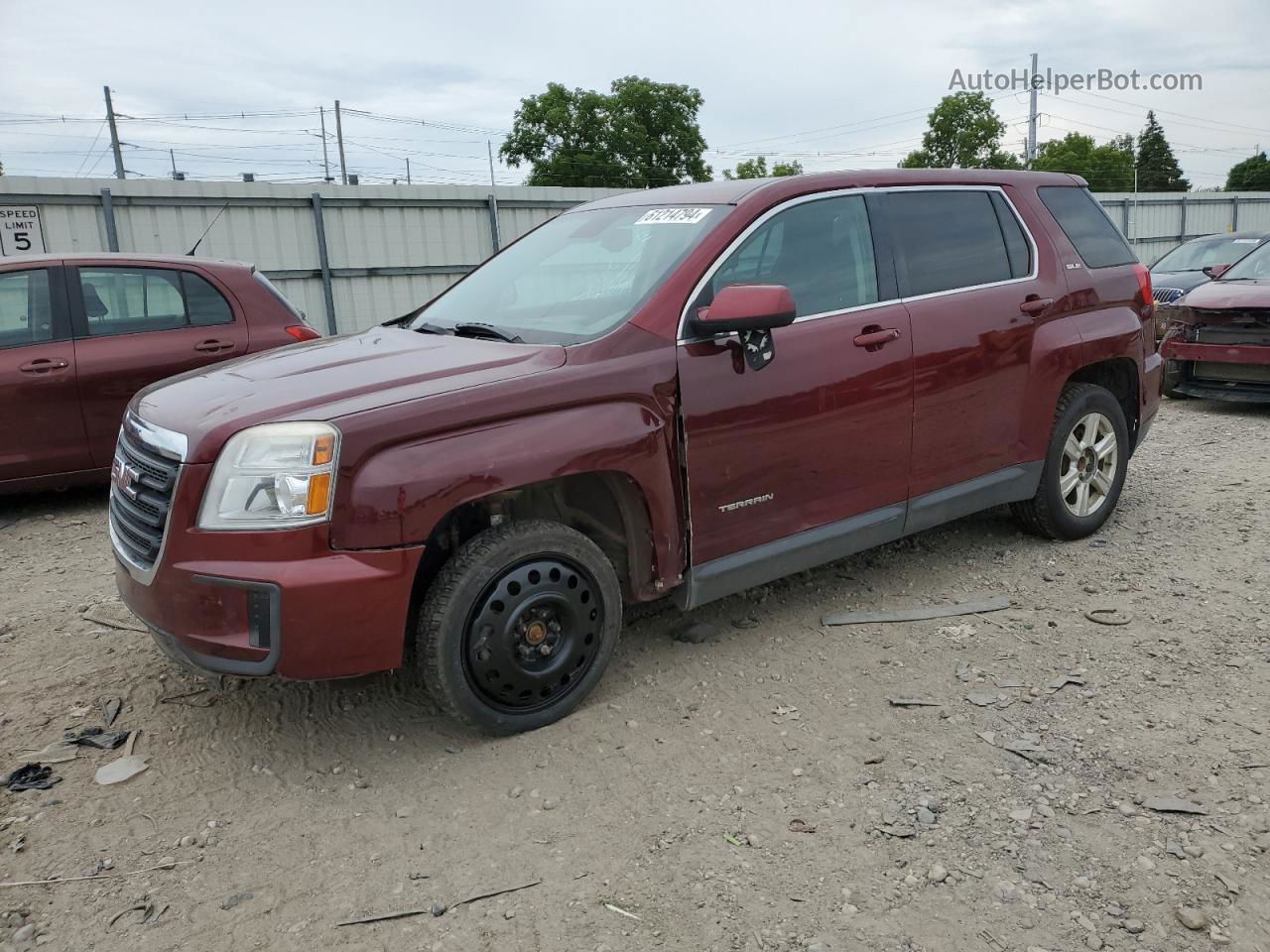 2016 Gmc Terrain Sle Бордовый vin: 2GKFLSEK0G6129076