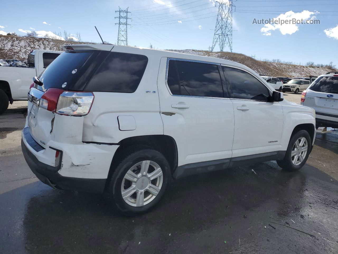 2016 Gmc Terrain Sle White vin: 2GKFLSEK8G6189736